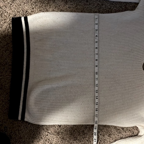 BP Nordstrom Double V White Knit Oversized Sweater Size Small - Picture 6 of 7